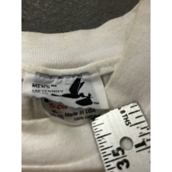 Vintage 90s Funny Childbirth Maternity T-Shirt - Men's L - Graphic Dad Pregnant - Picture 3 of 7